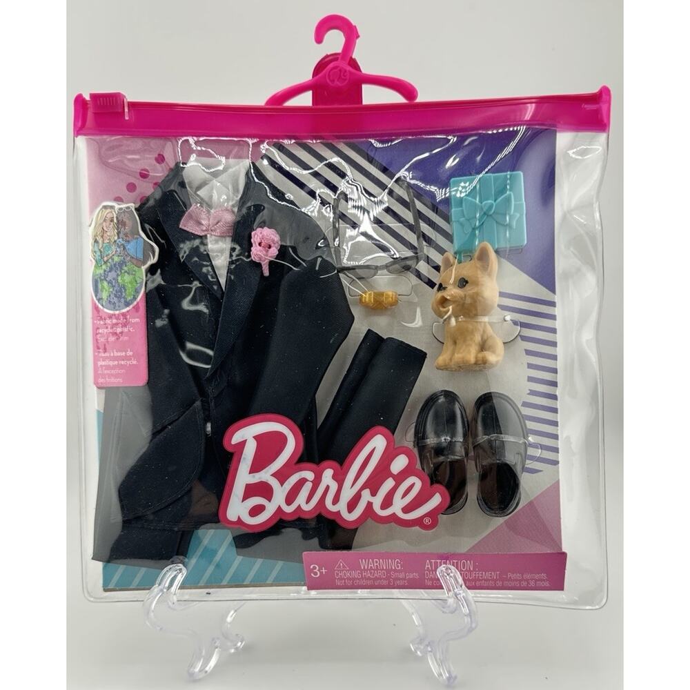 Barbie Fashions Ken Doll Clothing, Groom with Tuxedo, Puppy and Accessories